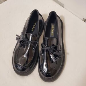 SHE&IN Black Patent Loafers size 36